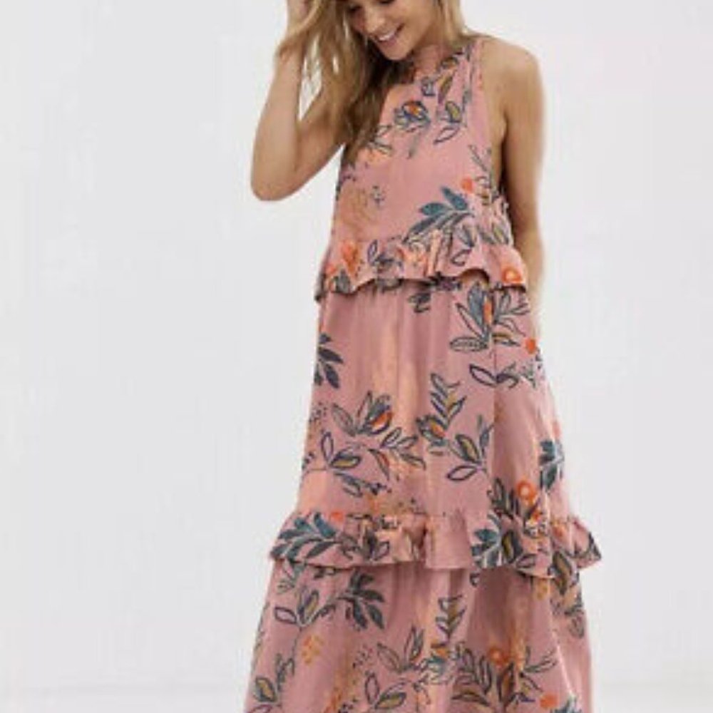 Free People Anita Desert Rose Printed Maxi Dress S/P